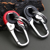 Men Keychain Hook Stainless Steel Keychain Buckle Outdoor Carabiner Climbing Tool Double Ring Car Fishing Key Ring Accessories
