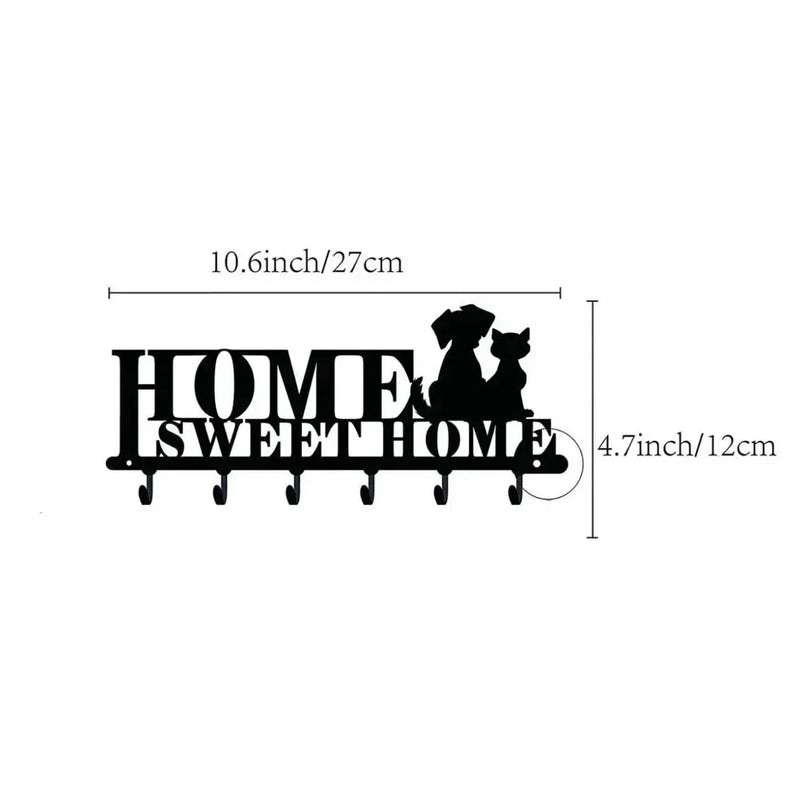 Multifunctional Iron Wall Hanging Cute Cat Key Rack Festive Atmosphere Cat Wall Rack Hook Household Key Coat Hanger Hook