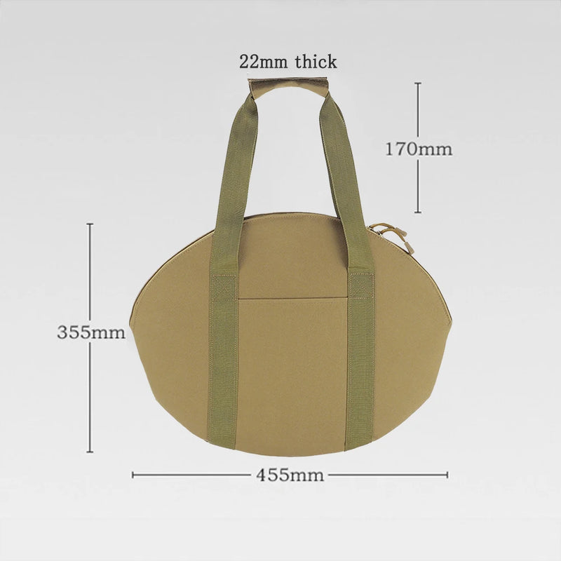 Frying Pan Bag Case 600D Oxford Grill Plate Carry Bag Wear-resistant Side Pocket Outdoor BBQ Tool Beach Picnic BBQ Accessories