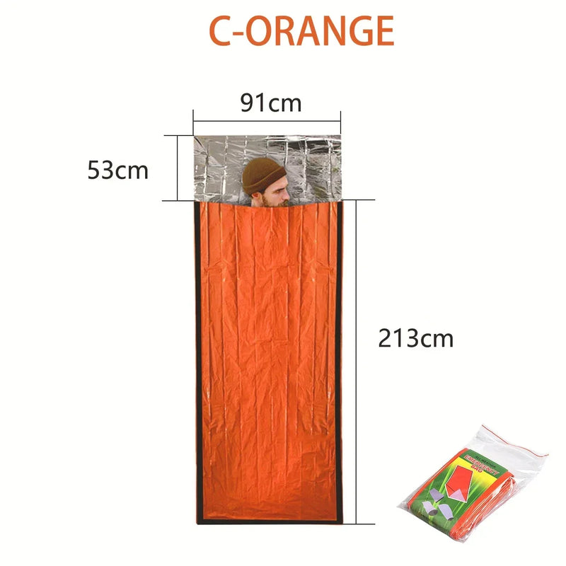 Emergency Sleeping Bag Survival Bag | Portable  Blanket Survival Gear Emergency Bivy Sack Bivvy Thermal Sleeping Bag Camping