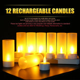 6/12pcs LED Electric Candle Rechargeable Flameless Tea Light Waxless Romantic Wedding Dinner Party Decoration With Battery
