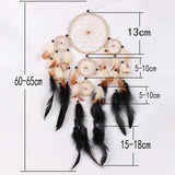 Feather Dream Catcher Indian Style Wall Hanging Wind Chimes For Car Ornaments Room Decor with Rattan Bead Dreamcatchers