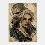 The W-Witcher 3 Wild Hunt Game Poster HD art sticky wall waterproof home living room bar decoration