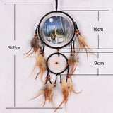 Feather Dream Catcher Indian Style Wall Hanging Wind Chimes For Car Ornaments Room Decor with Rattan Bead Dreamcatchers