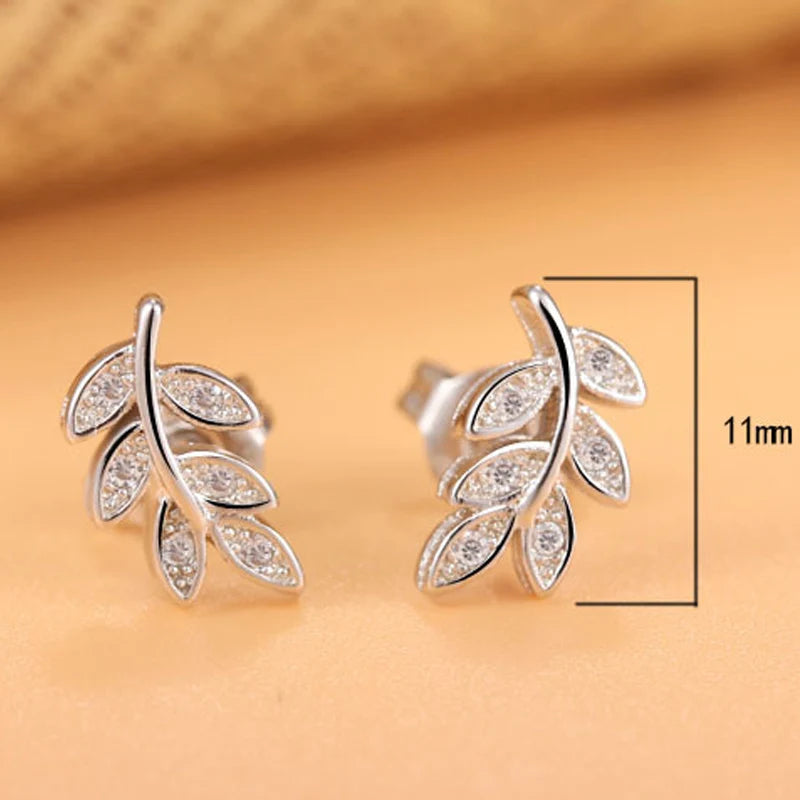 Luxury 925 Sterling Silver Leaf Small Earrings For Women High Quality Fine Jewelry  Novelties 2023 Trend To Sell