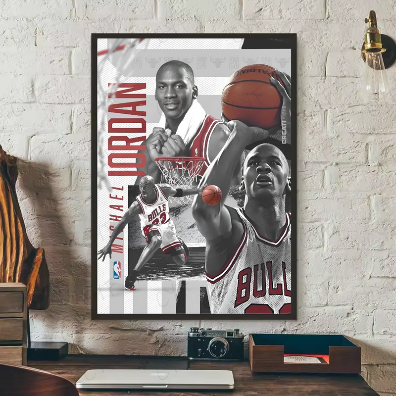M-Michael J-Jordan Poster HD art sticky wall waterproof home living room bedroom bar aesthetic decoration