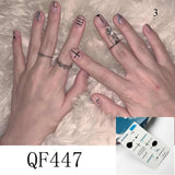 Shiny Self-adhesive Nail Stickers Short Black Lacquer Strips For Nails Full Cover False Nails Stickers Waterproof Manicure Film