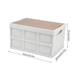 30L Outdoor Camping Picnic Folding Storage Box Multifunctional Thicken Removable Storage Box with Wooden Panel