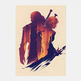 The W-Witcher 3 Wild Hunt Game Poster HD art sticky wall waterproof home living room bar decoration