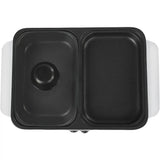 Hot Pot with Grill, Electric Hot Pot and Frying Pan Shabu Shabu Pot with Grill 2 in 1 Indoor NonStick Shabu Shabu Pot andGriddle
