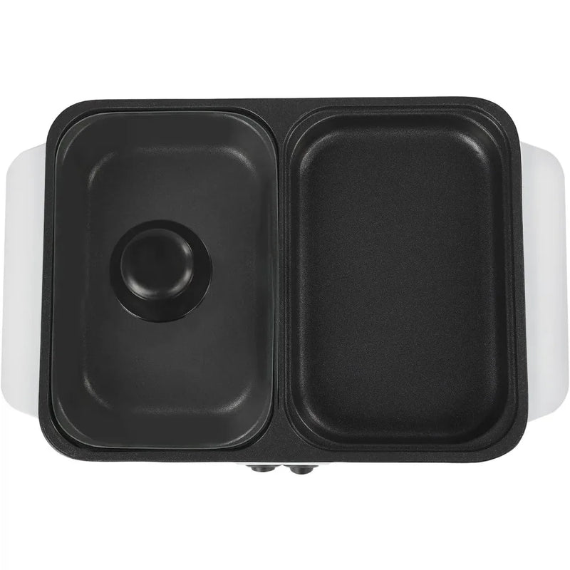 Hot Pot with Grill, Electric Hot Pot and Frying Pan Shabu Shabu Pot with Grill 2 in 1 Indoor NonStick Shabu Shabu Pot andGriddle
