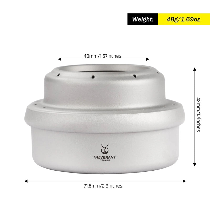Mini Alcohol Stove Ultralight Titanium Liquid Spirit Alcohol Stove With Cross Stand & Windshield for Outdoor Camping Picnic