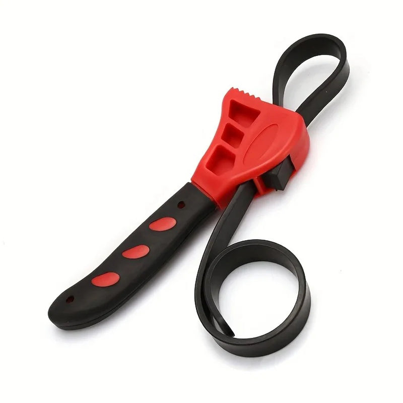 6inch Belt Wrench Oil Filter Puller Strap Spanner Chain Wrench Strap Opener, Adjustable   Disassembly Tool
