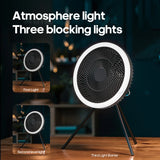 Outdoor Camping Fan Rechargeable Desktop 10000mAh Portable Circulator Wireless Ceiling Electric Fan with Power Bank LED Lighting