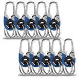 Men Keychain Hook Stainless Steel Keychain Buckle Outdoor Carabiner Climbing Tool Double Ring Car Fishing Key Ring Accessories