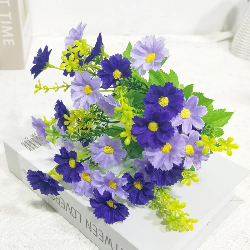 1 Bundle Artificial Flowers Outdoor UV Resistant Shrubs Plants Fake Flower Greenery for Office Kitchen Wedding Garden Decor