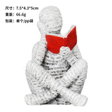 Resin Abstract Home Decor Figurines Simple Reading Desk Stylish Art Decor for Bookshelf Living Room Home Office Spaces Art Decor