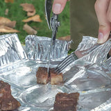 Multifunctional EDC folding outdoor tableware camping portable meal knife fork spoon bottle outdoor camping cookware titanium