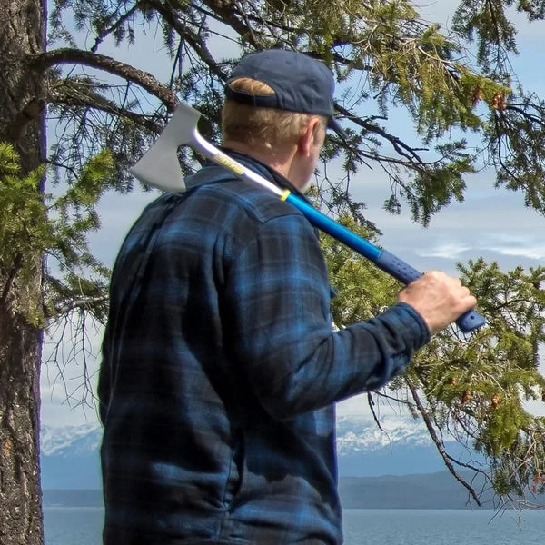 Camper's Axe - 26" Wood Splitting Tool with All Steel Construction & Shock Reduction Grip - E45A