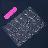 24-piece Long French Minimalist Flash Drill Nail with 1 Jelly Glue and 1 Nail File