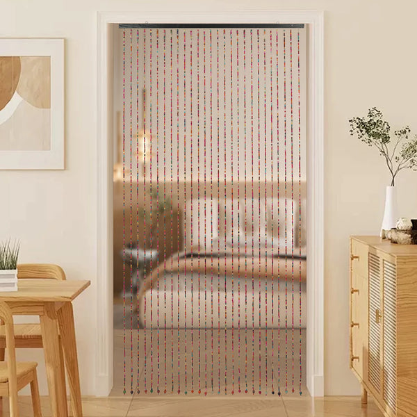Bamboo Wood Beaded Curtain Wear Resistance Doorway Bead String Curtain Easy To Store for Wall Decoration/Room Divider