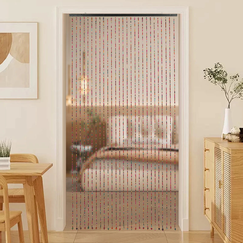 Bamboo Wood Beaded Curtain Wear Resistance Doorway Bead String Curtain Easy To Store for Wall Decoration/Room Divider