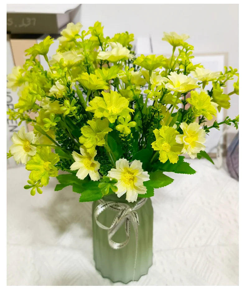 1 Bundle Artificial Flowers Outdoor UV Resistant Shrubs Plants Fake Flower Greenery for Office Kitchen Wedding Garden Decor