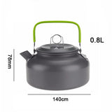 0.8L/1.1L/1.2L/1.6L/2L/2.5L Aluminum alloy Portable Outdoor Camping Coffee and Tea Kettle for Hiking Fishing Picnic and Cooking