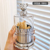 Creative Bear Toothpick Box Cotton Swab Storage Box Toothpick Holder Container Toothpick Dispenser Kitchen Storage Gadgets
