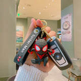 Disney Marvel Spider-Man Keychain Cartoon Comics Avengers Series Key Ring Pendant Ornaments Jewelry Gifts for Friends