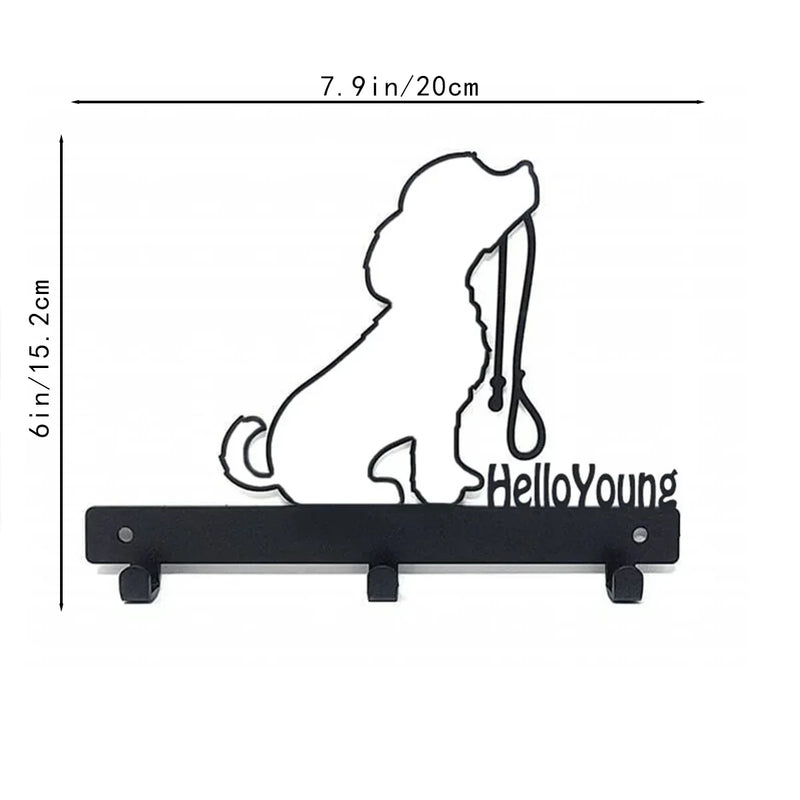 Multifunctional Iron Wall Hanging Cute Cat Key Rack Festive Atmosphere Cat Wall Rack Hook Household Key Coat Hanger Hook