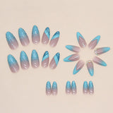 24-piece Long French Minimalist Flash Drill Nail with 1 Jelly Glue and 1 Nail File