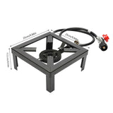 Portable Single Burner Outdoor Gas Stove Propane Cooker With Adjustable 0-20Psi Regulator Hose For Patio Camping