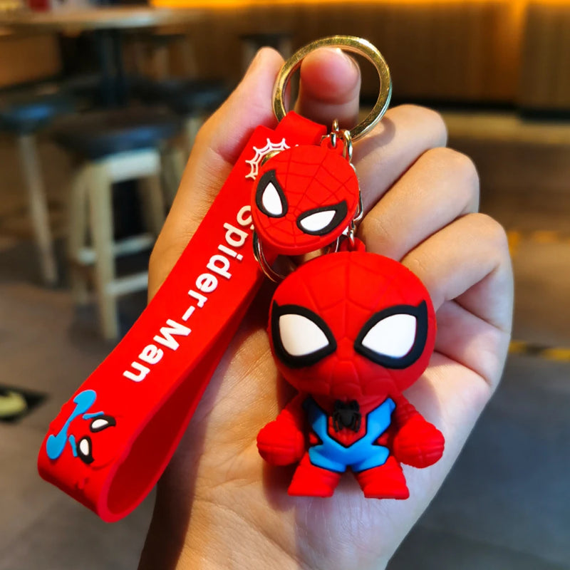 Disney Marvel Spider-Man Keychain Cartoon Comics Avengers Series Key Ring Pendant Ornaments Jewelry Gifts for Friends