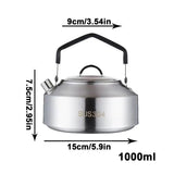Camping Water Kettle 1L/1.5L Outdoor Coffee Kettle Tableware Picnic Supplies Equipment Utensils Camping Tea Kettle Cookware