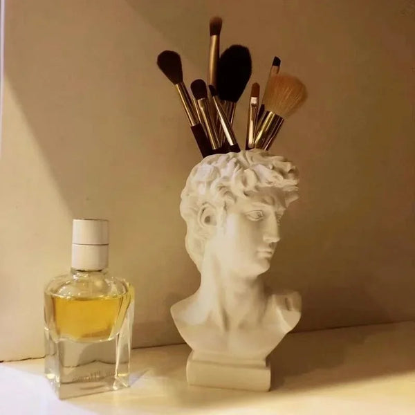 Ins Nordic David Vase Hydroponic Vase Ornaments Flower Pot Makeup Brush Storage Bucket Photo Props Vintage Home Decoration Vazo