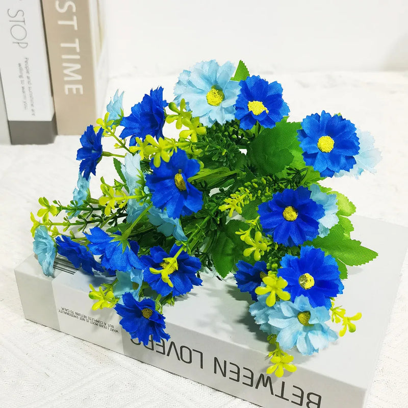 1 Bundle Artificial Flowers Outdoor UV Resistant Shrubs Plants Fake Flower Greenery for Office Kitchen Wedding Garden Decor