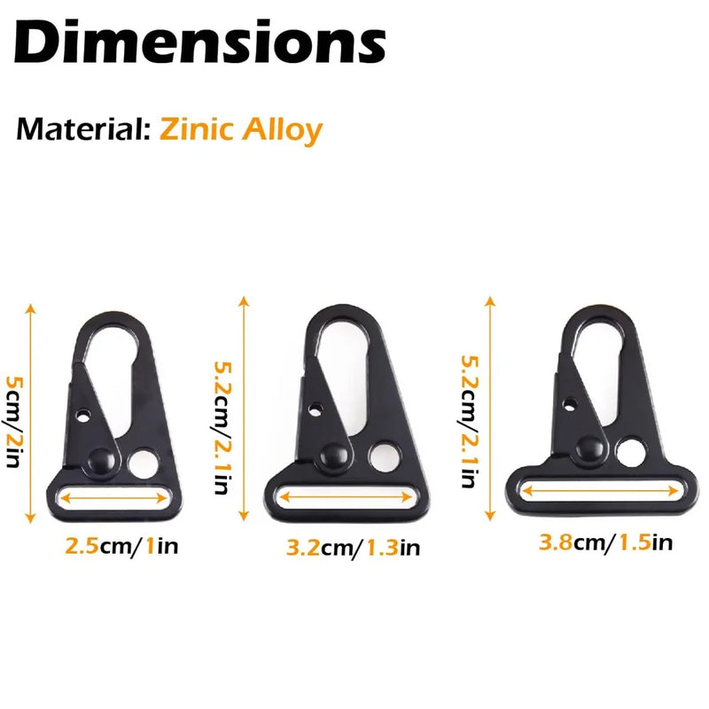 4pcs Enlarged Mouth Clips Clasp Hooks for Paracord Sling Outdoors Bag Backpack