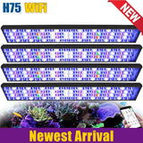 New PopBloom WiFi Reef Aquarium Led Light, Marine Aquarium Lamp Full Spectrum for 60cm 90cm 120cm SPS/LPS Coral Aquarium Tank