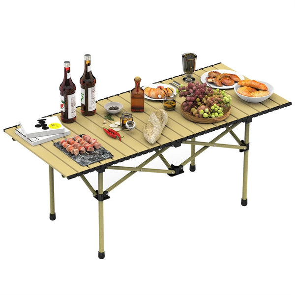 Folding Camping Table, Portable upgraded carbon steel Table with Carry Bag Heavy Duty,Lightweight Foldable Camp Table 4-6 Person