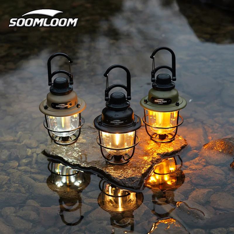 Soomloom Rechargeable LED Camping Lights Retro Waterproof Artichoke Lantern Camping Artichoke Lamp for Outdoor Hiking 1800-6500K