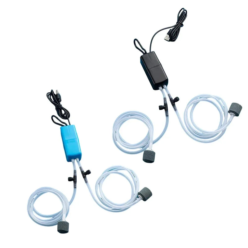 Mini Aquarium Air Pump Kit Oxygen Pump with Air Stone,Silent High Energy Efficient,USB Aquarium Filter, Fishing Tank Accessories
