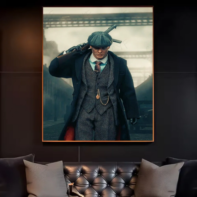 Movie P-Peaky B-Blinders Poster HD art sticky wall waterproof home living room bedroom bar aesthetic decoration