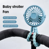 Fan Portable Desktop Folding Fan,Outdoor Baby Stroller Handheld Fan, Summer Mute Small Multifunctional Octopus Mini Fan