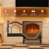 Electric Fireplace Heater, 20"Freestanding Fireplace Infrared Stove1000W/1500W,3D Realistic Flame Effects, Adjustable Brightness