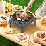 8000W Portable Single Burner Outdoor Gas Stove Propane Cooker with Adjustable 0-20Psi Regulator Hose for Patio Camping BBQ
