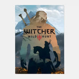 The W-Witcher 3 Wild Hunt Game Poster HD art sticky wall waterproof home living room bar decoration