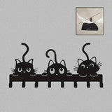 Multifunctional Iron Wall Hanging Cute Cat Key Rack Festive Atmosphere Cat Wall Rack Hook Household Key Coat Hanger Hook