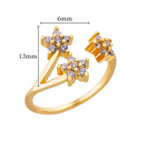 White Zircon Geometric Stainless Steel Rings For Women Adjustable Gold Plated Simplicity Ring Wedding Aesthetic Jewelry Gift BFF