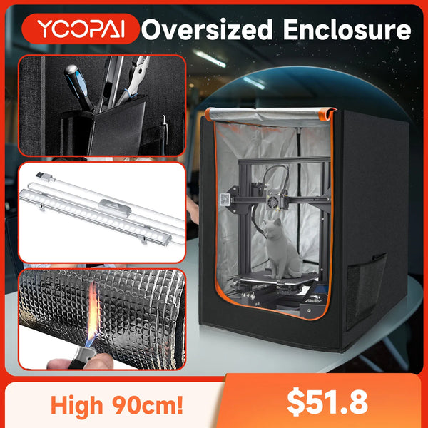 YOOPAI 3D Printer Enclosure with LED light For Creality Ender series Fireproof Dustproof Constant Temperature  Easy install